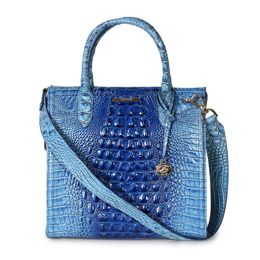 Brahmin Croc Embossed Satchel Purse