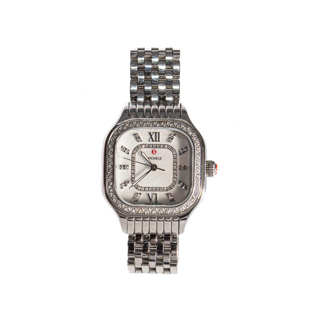 Michele hotsell silver watch