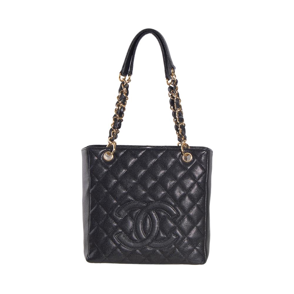 My Sister's Closet | Chanel Chanel Black Quilted Caviar Shopper Tote