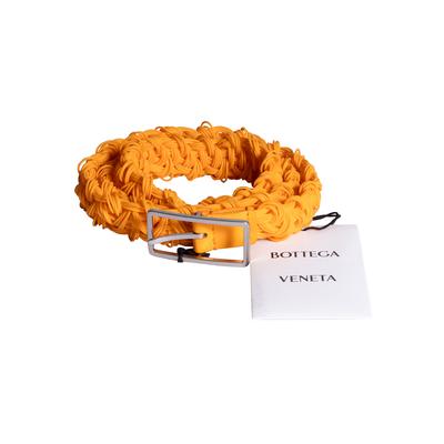 Bottega Veneta Size 32 Orange Rubber Intreccio Belt
