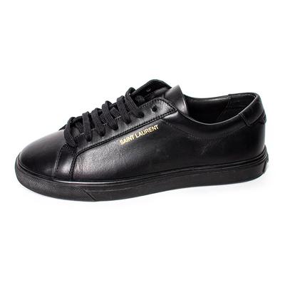 Saint Laurent Size 37.5 Black Leather Sneakers
