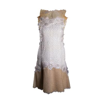 Chanel Size 38 White Floral Short Dress