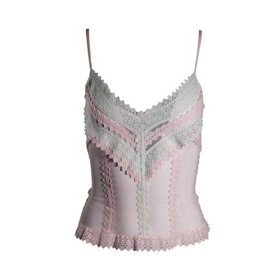 Chanel Size 36 2004 Lace Mesh Pink Top