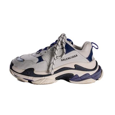 Balenciaga Size 38 Blue & White Triple S Sneakers