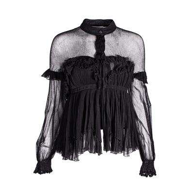 Givenchy Size Small Black Sheer Blouse