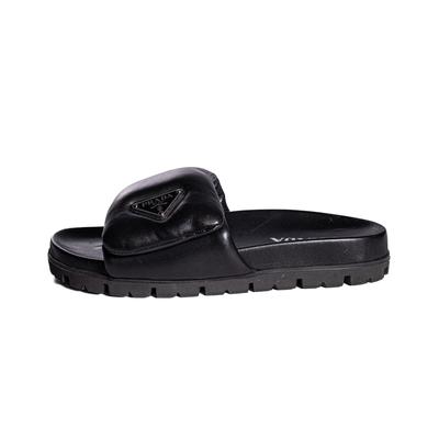 Prada Size 38 Black Puffer Sandal