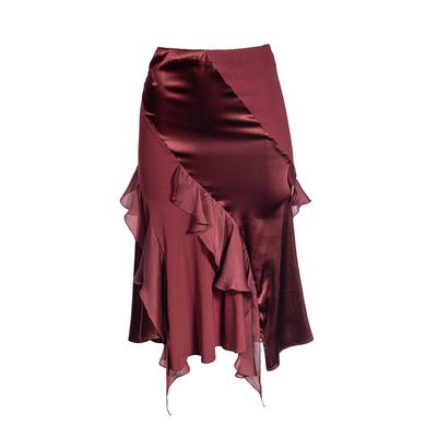 Roberto Cavalli Size Small Red Ruffle Skirt