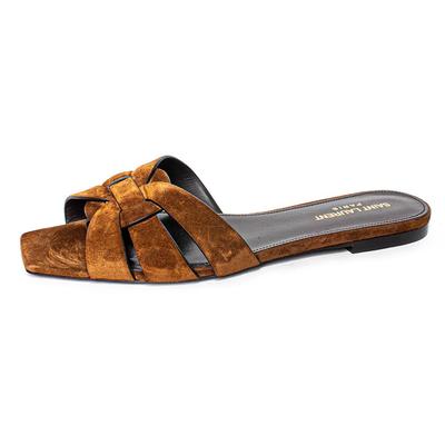 Saint Laurent Size 39.5 Brown Suede Sandals