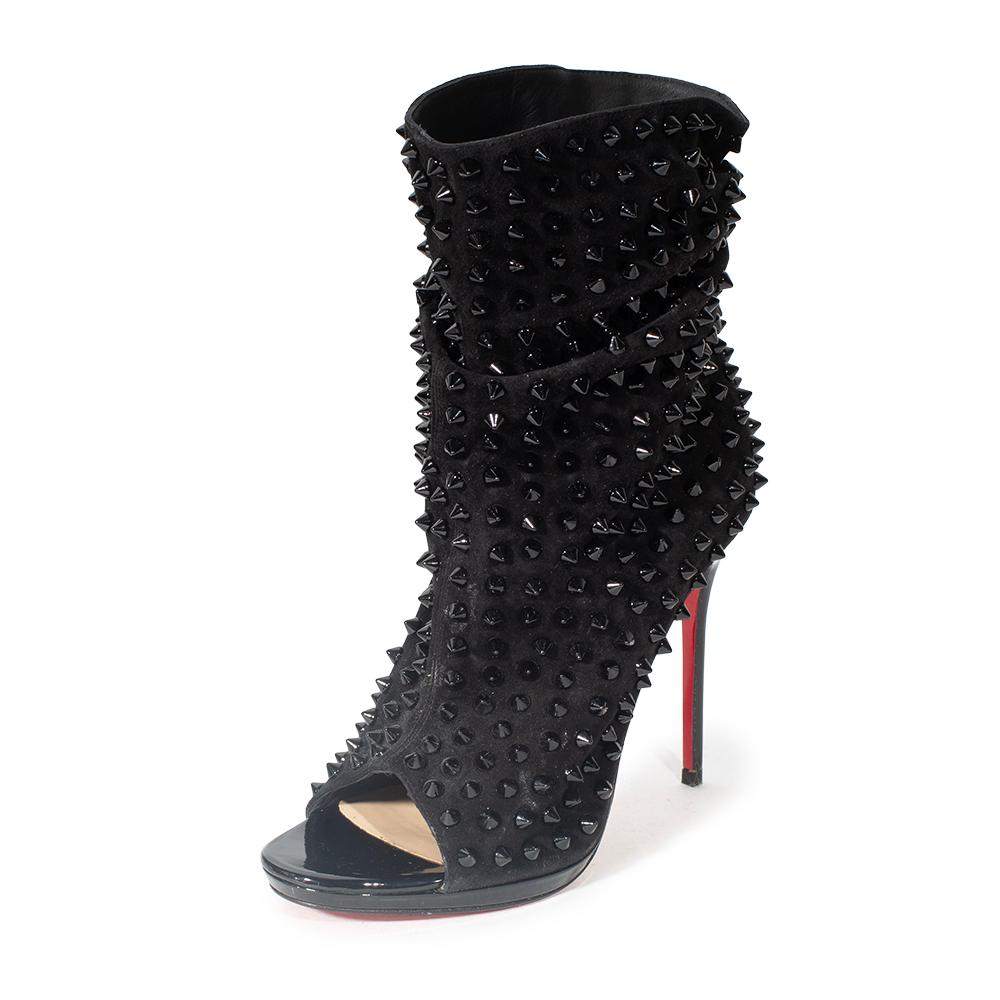 My Sister s Closet Christian Louboutin Christian Louboutin Size 37.5 Black Guerilla 120 Peep Toe Booties