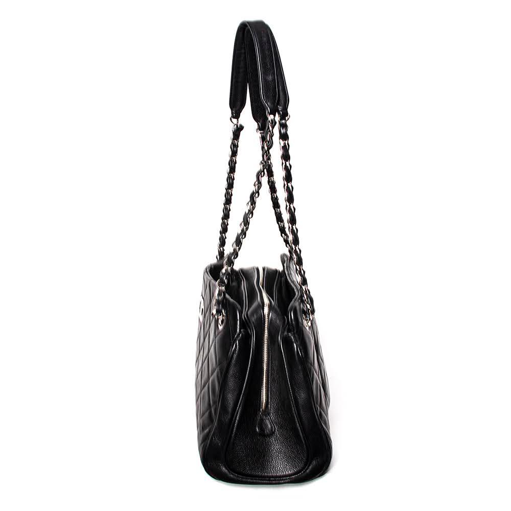 Black Leather Quilted 'Riviera' Handbag